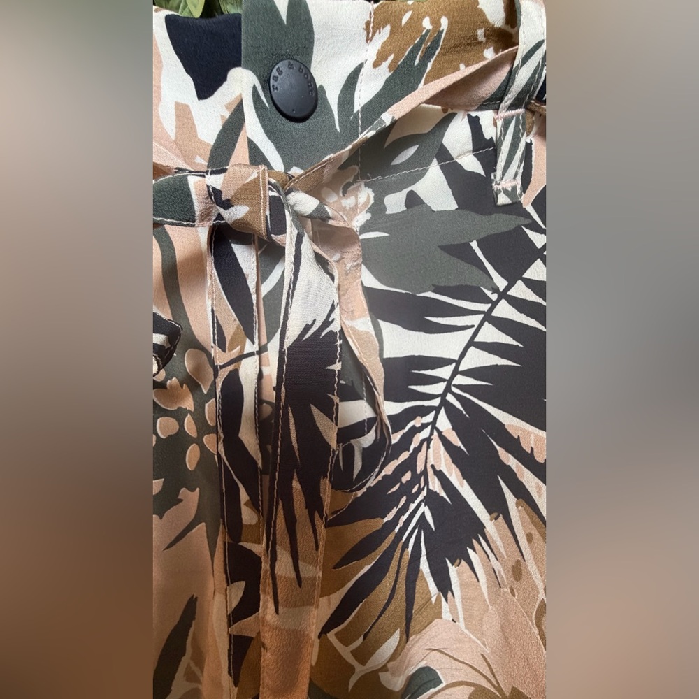 rag & bone Victoria Tropical 100% Silk Wide Leg Pants Floral Resortwear Sz 00 - Picture 10 of 16
